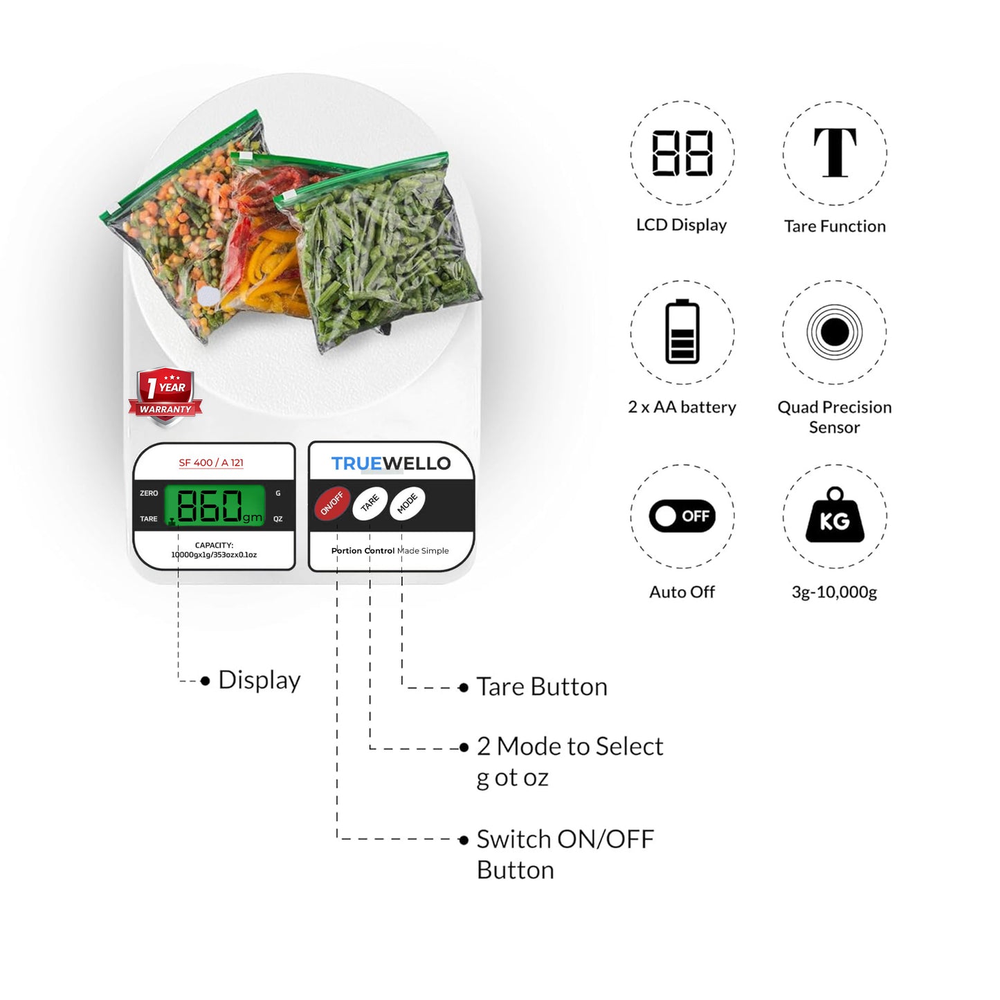 Truewello Kitchen Scale