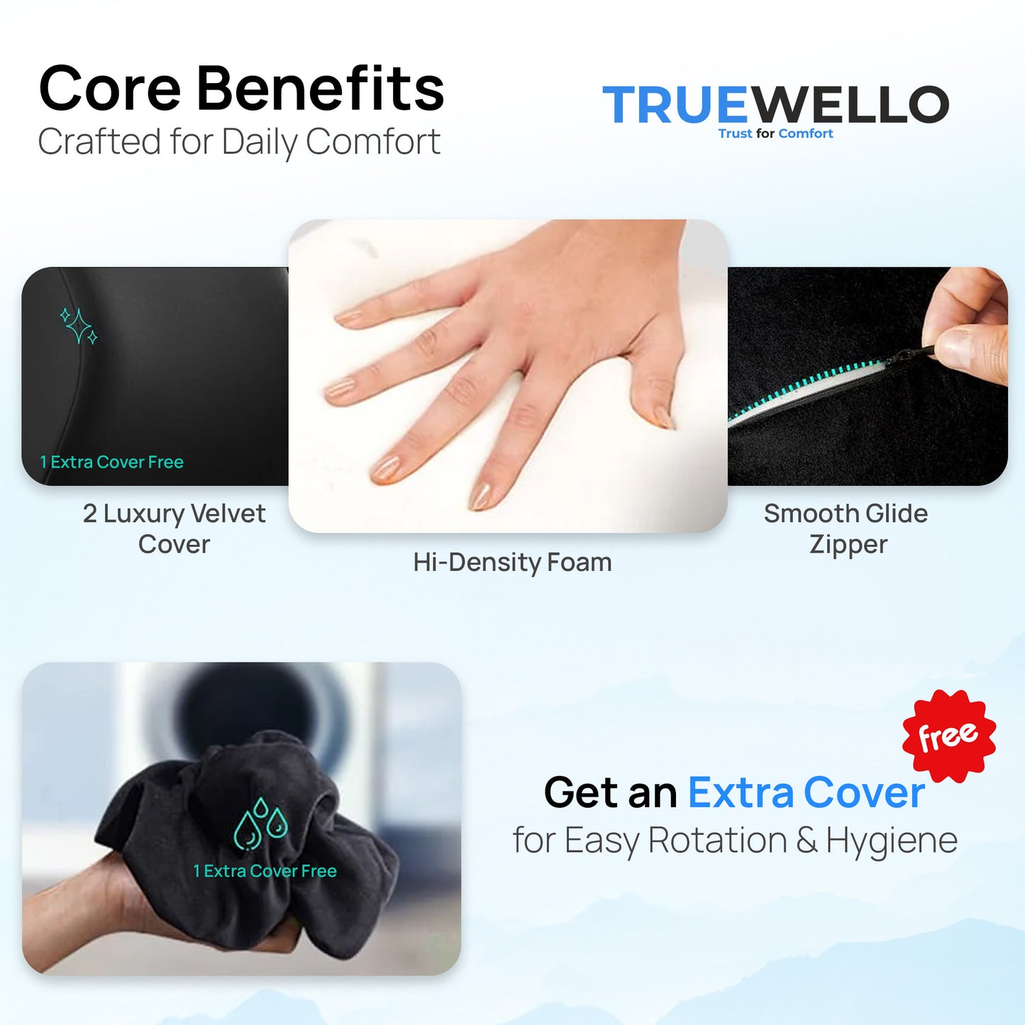 Truewello Orthopaedic Car Neck Pillow – Universal Fit for All Cars