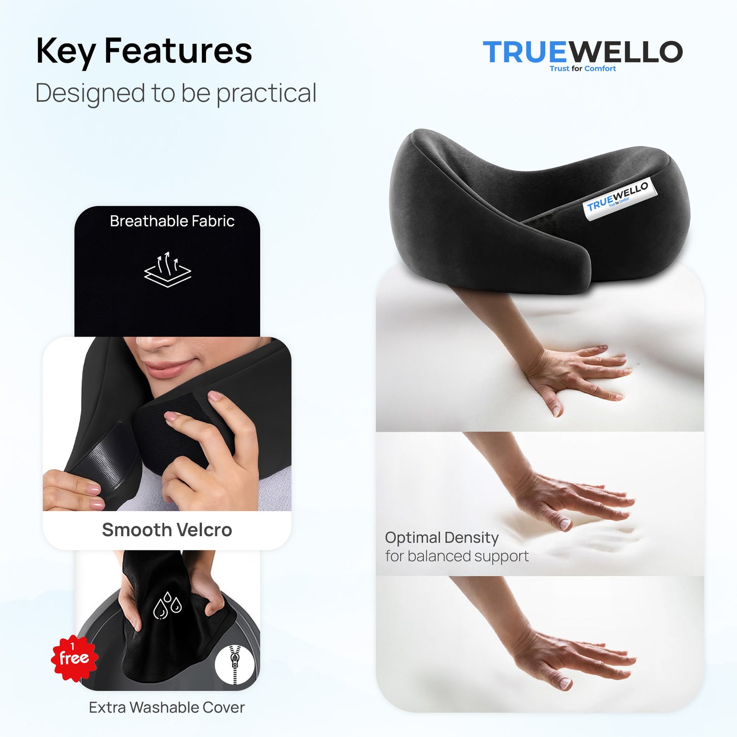 Truewello Travel Neck Pillow – Universal Comfort Anywhere